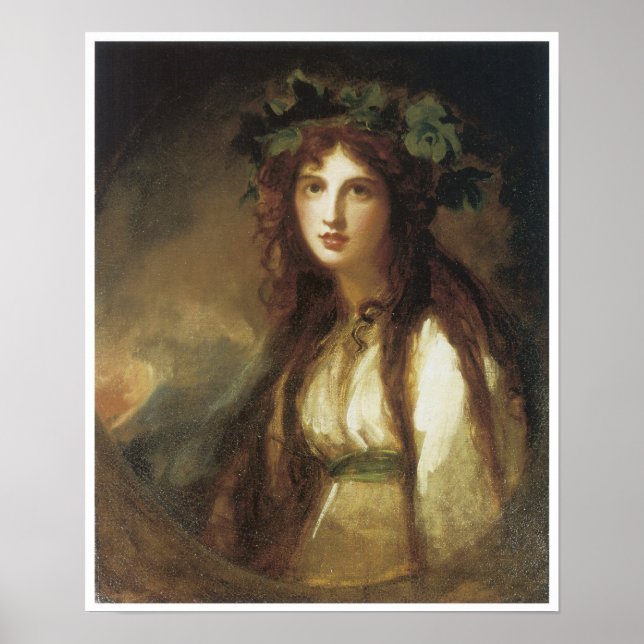 Portrait von Emma, Lady Hamilton, 1786 Poster (Vorne)