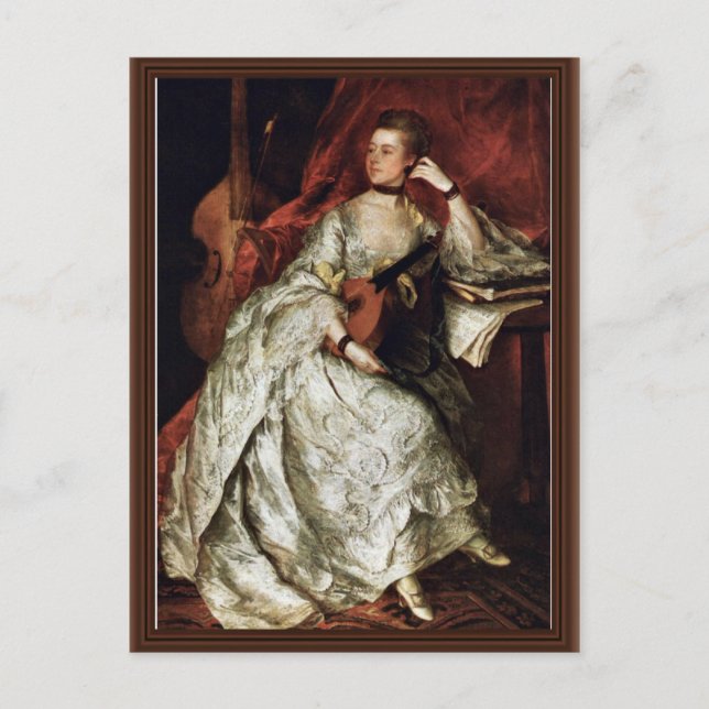 Portrait von Frau Philip Thickness von Gainsboroug Postkarte (Vorderseite)