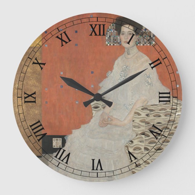 Portrait von Fritza Riedler von Gustav Klimt Große Wanduhr (Vorderseite)
