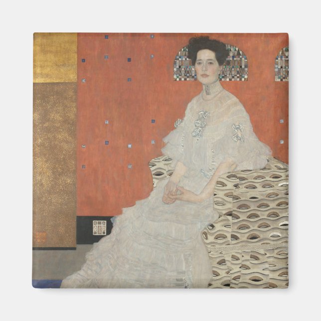 Portrait von Fritza Riedler von Gustav Klimt Magnet (Vorne)