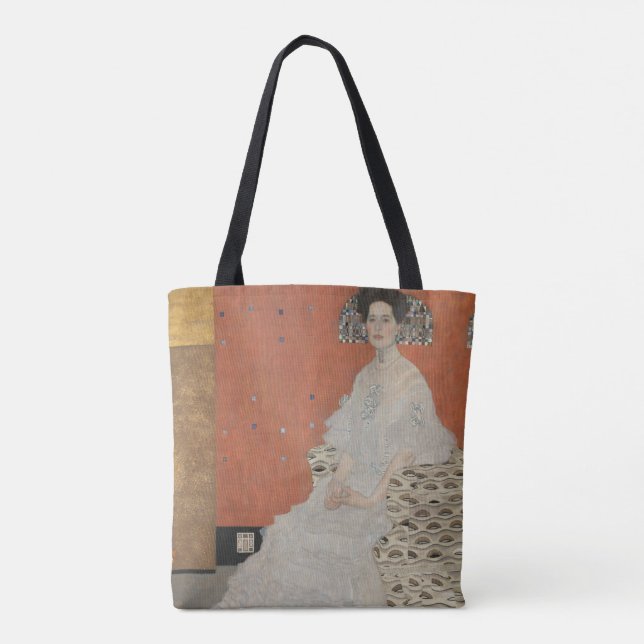 Portrait von Fritza Riedler von Gustav Klimt Tasche (Rückseite)