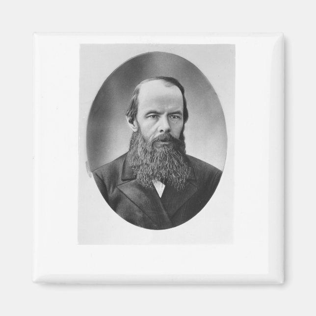 Portrait von Fyodor Mikhailowitsch Dostojewski Magnet (Vorne)