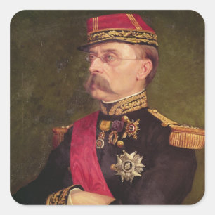 Portrait von General Louis Faidherbe 1884 Quadratischer Aufkleber