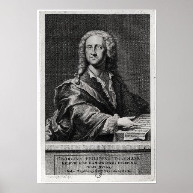 Portrait von Georg Philipp Telemann Poster (Vorne)