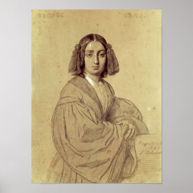 Portrait von George Sand 1837 Poster (Vorne)