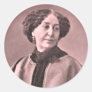 Portrait von George Sand von Nadar Runder Aufkleber