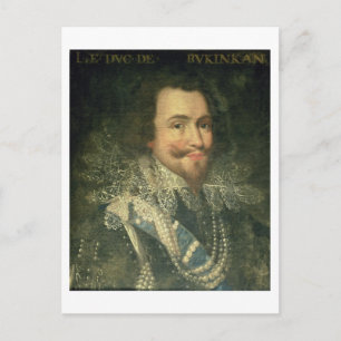Portrait von George Villiers, Erster Herzog von Bu Postkarte