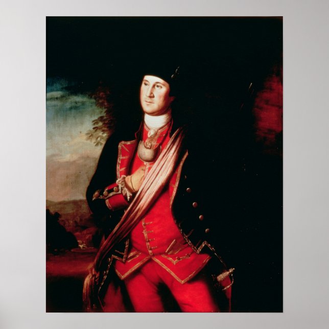 Portrait von George Washington 1772 Poster (Vorne)