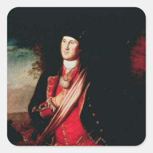 Portrait von George Washington 1772 Quadratischer Aufkleber