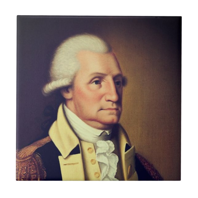 Portrait von George Washington (1790) Fliese (Vorderseite)