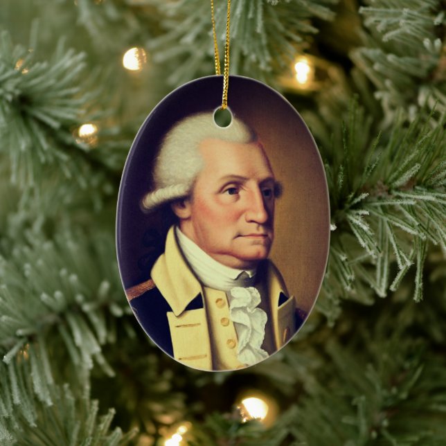 Portrait von George Washington (1790) Keramik Ornament (Baum)