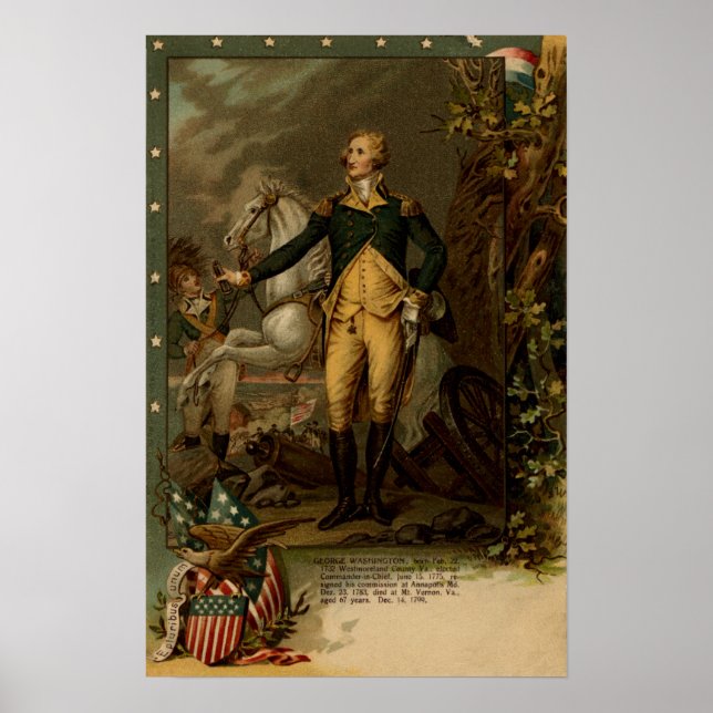 Portrait von George Washington Poster (Vorne)