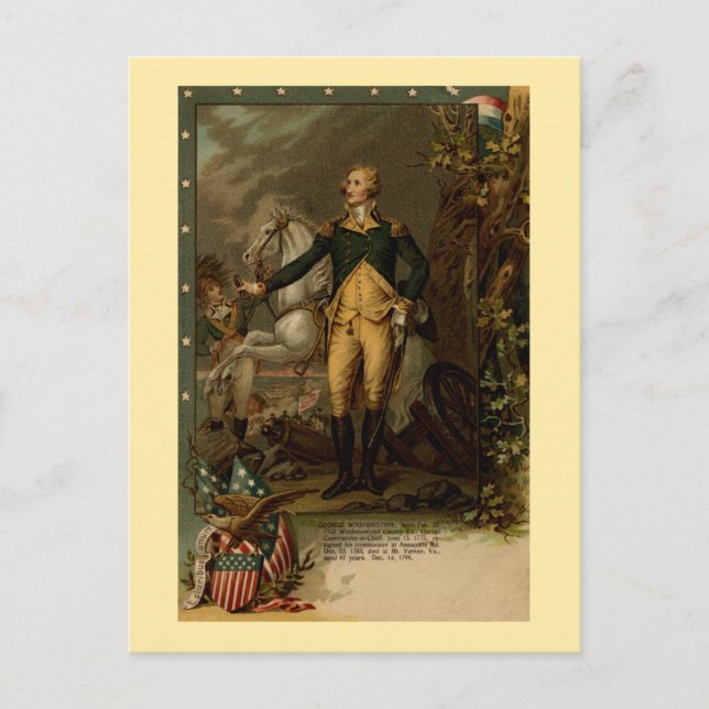 Portrait von George Washington Postkarte (Vorderseite)