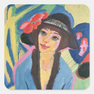 Portrait von Gerda Quadratischer Aufkleber
