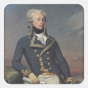 Portrait von Gilbert Motier als Leutnant Quadratischer Aufkleber