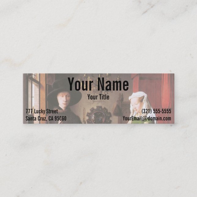 Portrait von Giovanni Arnolfini und seiner Ehefrau Mini Visitenkarte (Vorderseite)