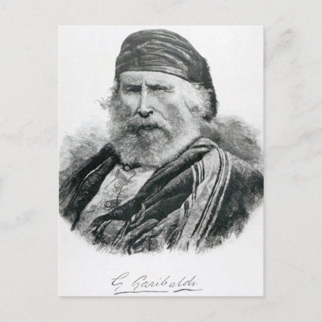 Portrait von Giuseppe Garibaldi Postkarte (Vorderseite)