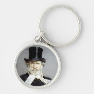 Portrait von Giuseppe Verdi, italienischer Opernko Schlüsselanhänger