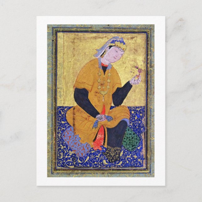 Portrait von Hamida Banu Begum, mit einem Siegel,  Postkarte (Vorderseite)