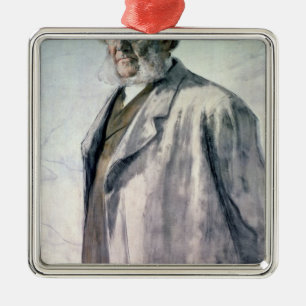 Portrait von Henrik Ibsen, 1895 Ornament Aus Metall