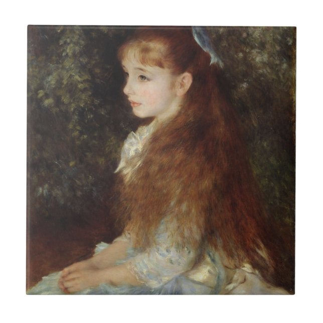 Portrait von Irene - Renoir Impressionist Malerei Fliese (Vorderseite)