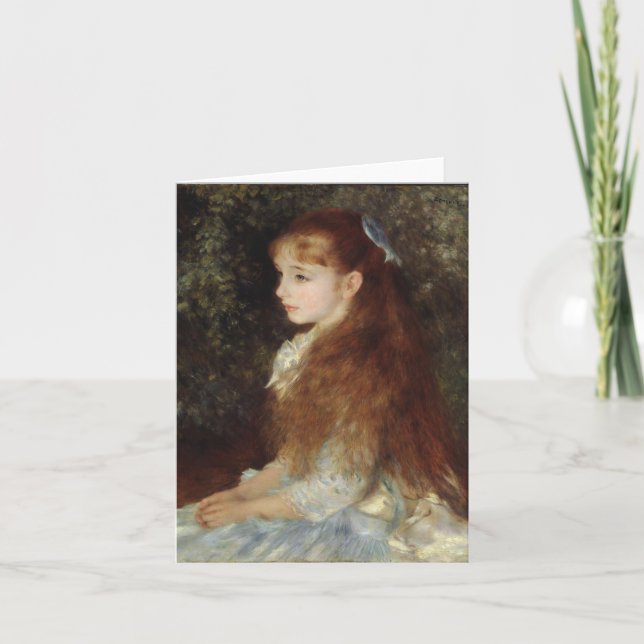 Portrait von Irene - Renoir Impressionist Malerei Karte (Vorderseite)