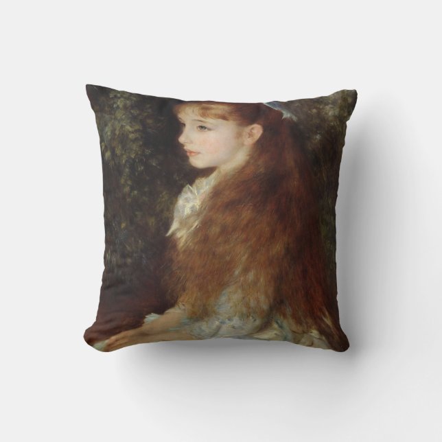 Portrait von Irene - Renoir Impressionist Malerei Kissen (Vorderseite)