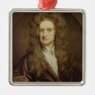 Portrait von Isaac Newton 1702 Ornament Aus Metall