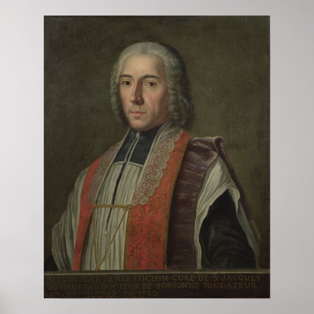 Portrait von Jacques Denis Cochin Poster (Vorne)