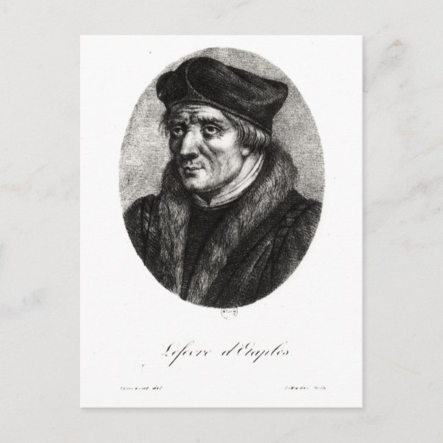 Portrait von Jacques Lefevre d'Etaples Postkarte (Vorderseite)