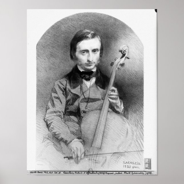 Portrait von Jacques Offenbach 1850 Poster (Vorne)