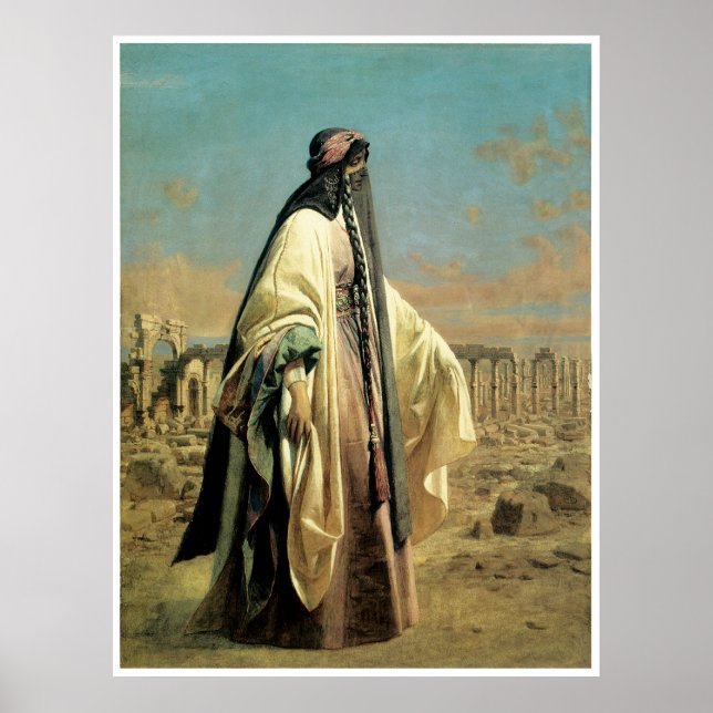 Portrait von Jane Digby el Mezrab (Palmyra) 1859 Poster (Vorne)