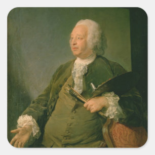 Portrait von Jean-Baptiste Oudry (1686-1755), c.17 Quadratischer Aufkleber