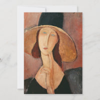 Portrait von Jeanne Hebuterne in einem großen Hut