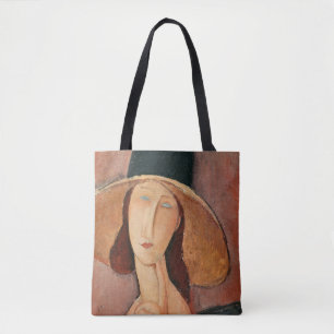 Portrait von Jeanne Hebuterne in einem großen Hut Tasche