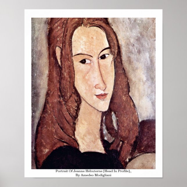 Portrait von Jeanne Hébuterne [Kopf in Profil], Poster (Vorne)