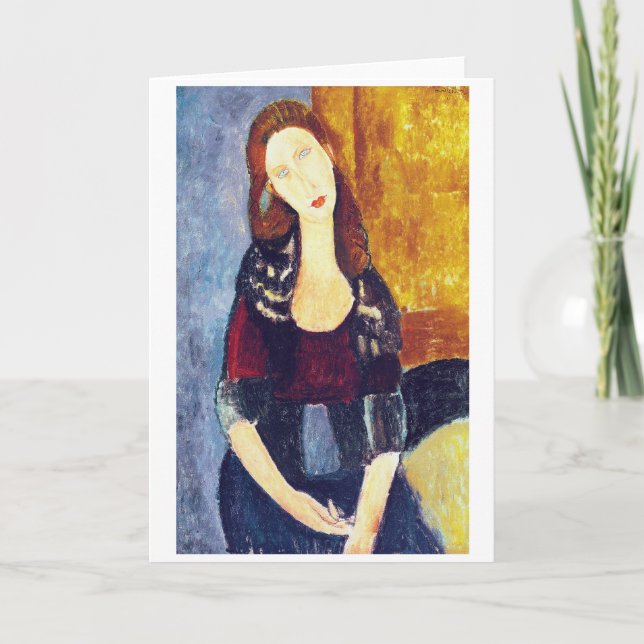 Portrait von Jeanne Hebuterne, Modigliani Karte (Vorderseite)