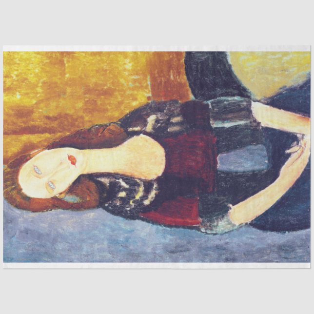 Portrait von Jeanne Hebuterne, Modigliani Seidenpapier (Vorderseite)