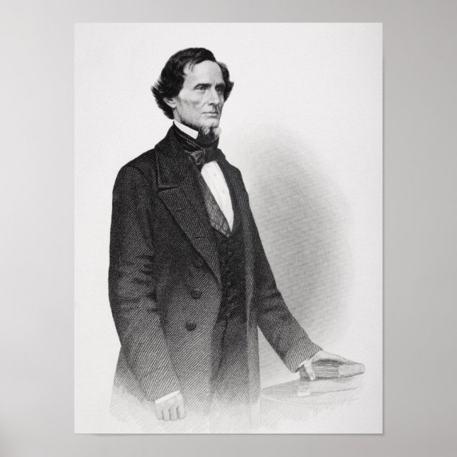 Portrait von Jefferson Davis Poster (Vorne)