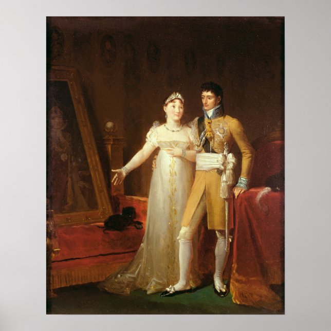 Portrait von Jerome Bonaparte und seiner Ehefrau Poster (Vorne)