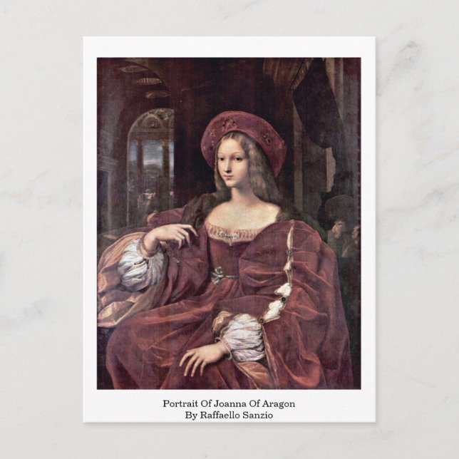 Portrait von Joanna von Aragon von Raffaello Sanzi Postkarte (Vorderseite)