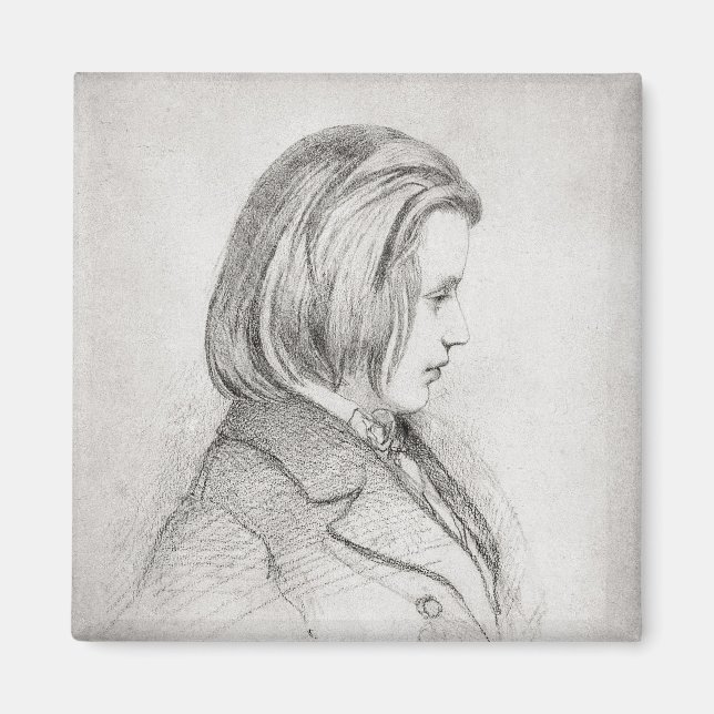 Portrait von Johanes Brahms im Alter von 20 Jahren Magnet (Vorne)
