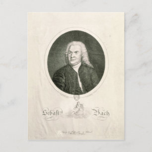 Portrait von Johann Sebastian Bach Postkarte