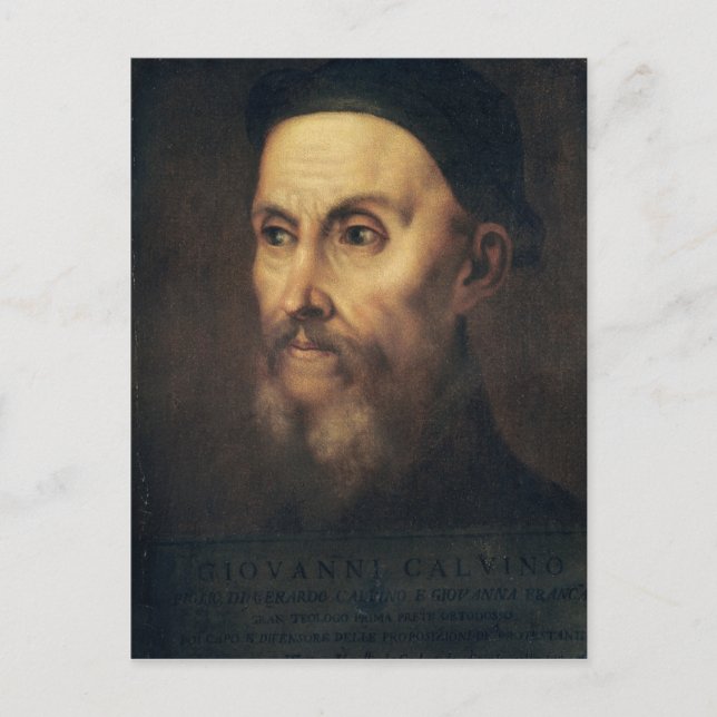 Portrait von John Calvin Postkarte (Vorderseite)
