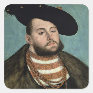 Portrait von John Frederick dem Magnanimous (1503- Quadratischer Aufkleber