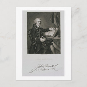 Portrait von John Hancock, graviert von John B. Fo Postkarte
