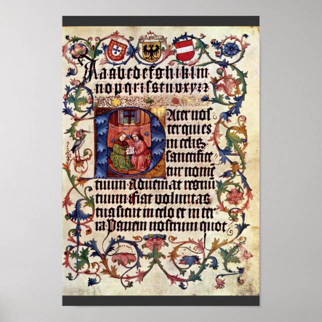 Portrait von Kaiser Maximilian I. und seinem Lehre Poster (Vorne)