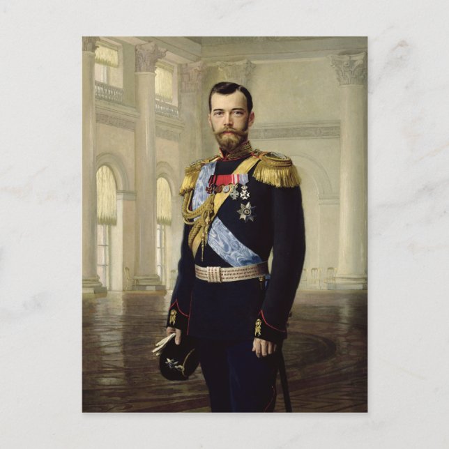 Portrait von Kaiser Nikolaus II., 1900 Postkarte (Vorderseite)