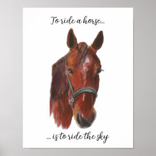 Portrait von Kastanienpferd in Pastel Poster