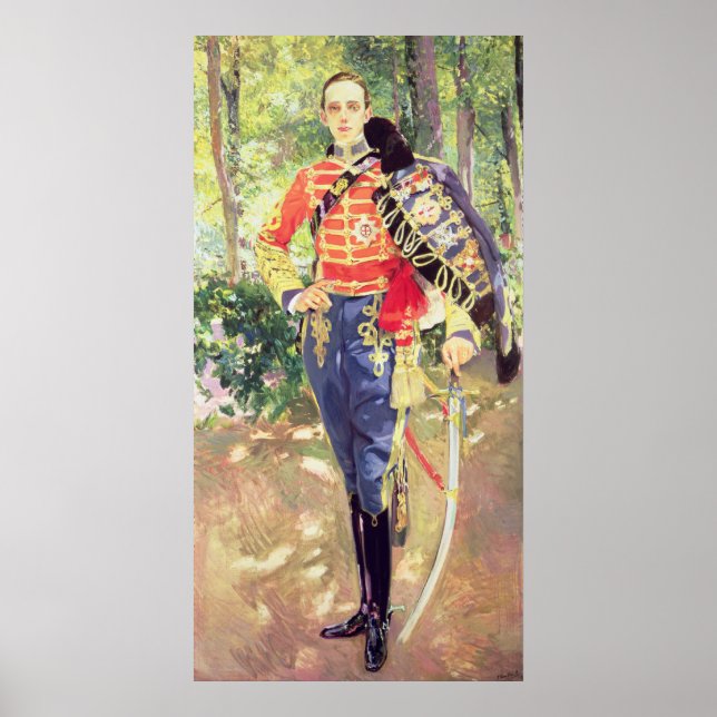 Portrait von König Alfonso XIII Poster (Vorne)